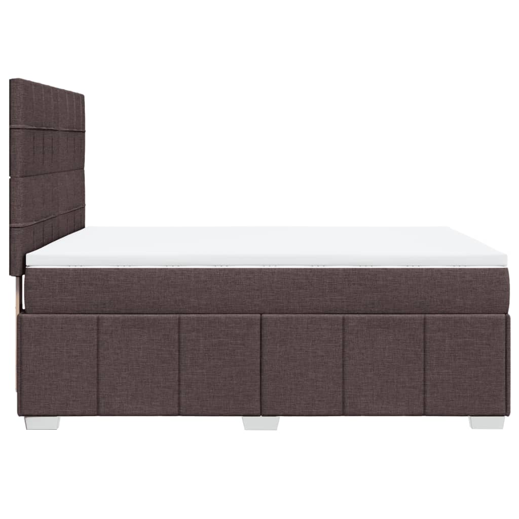 Sommier À Lattes De Lit Avec Matelas Marron Foncé