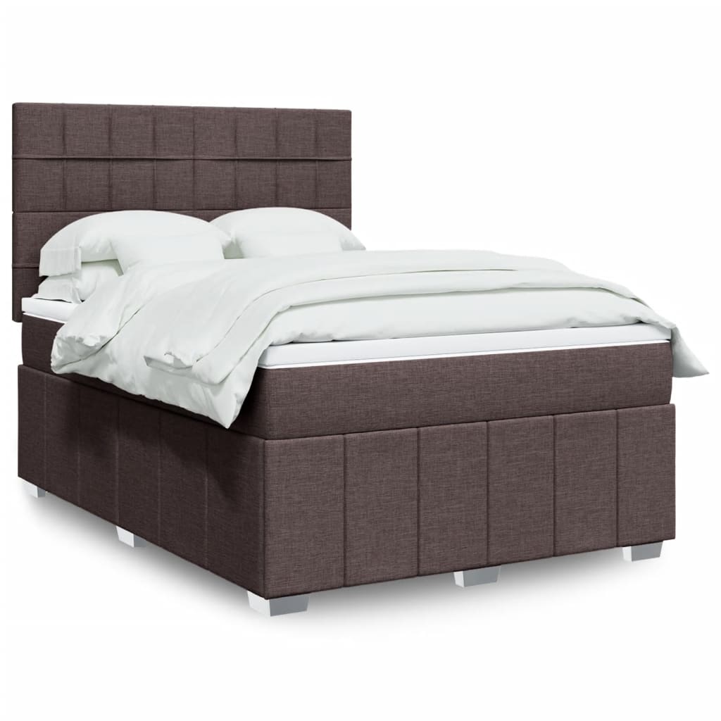 Sommier À Lattes De Lit Avec Matelas Marron Foncé