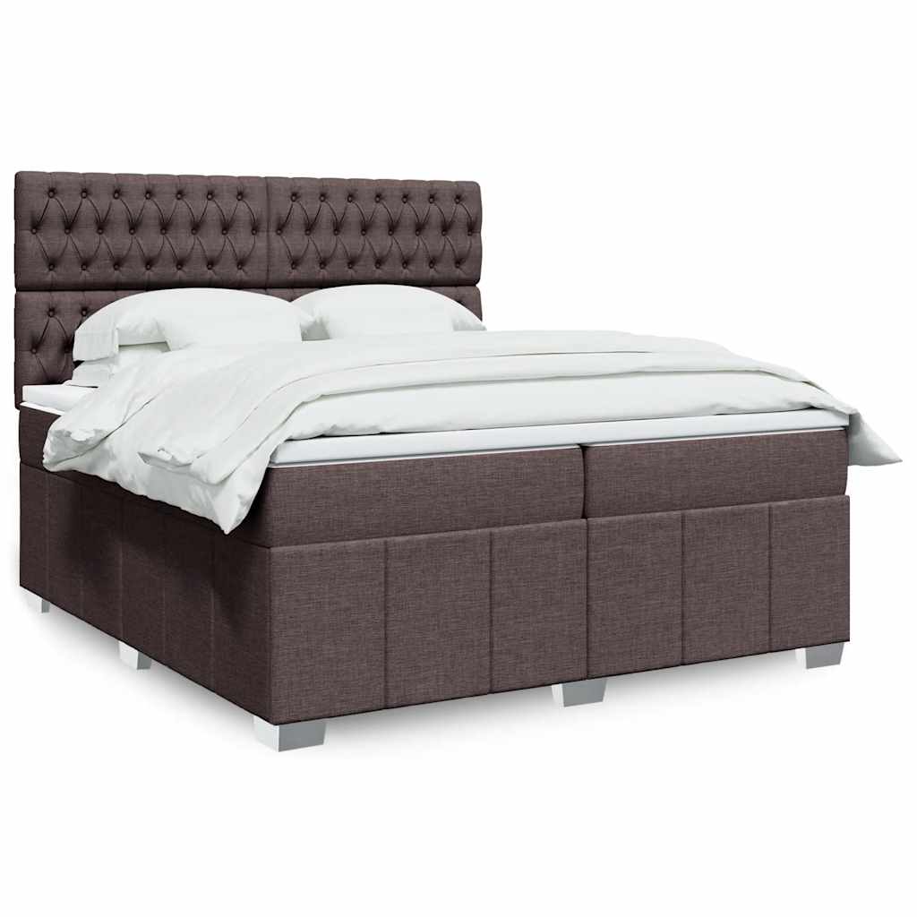 Sommier À Lattes De Lit Avec Matelas Marron Foncé