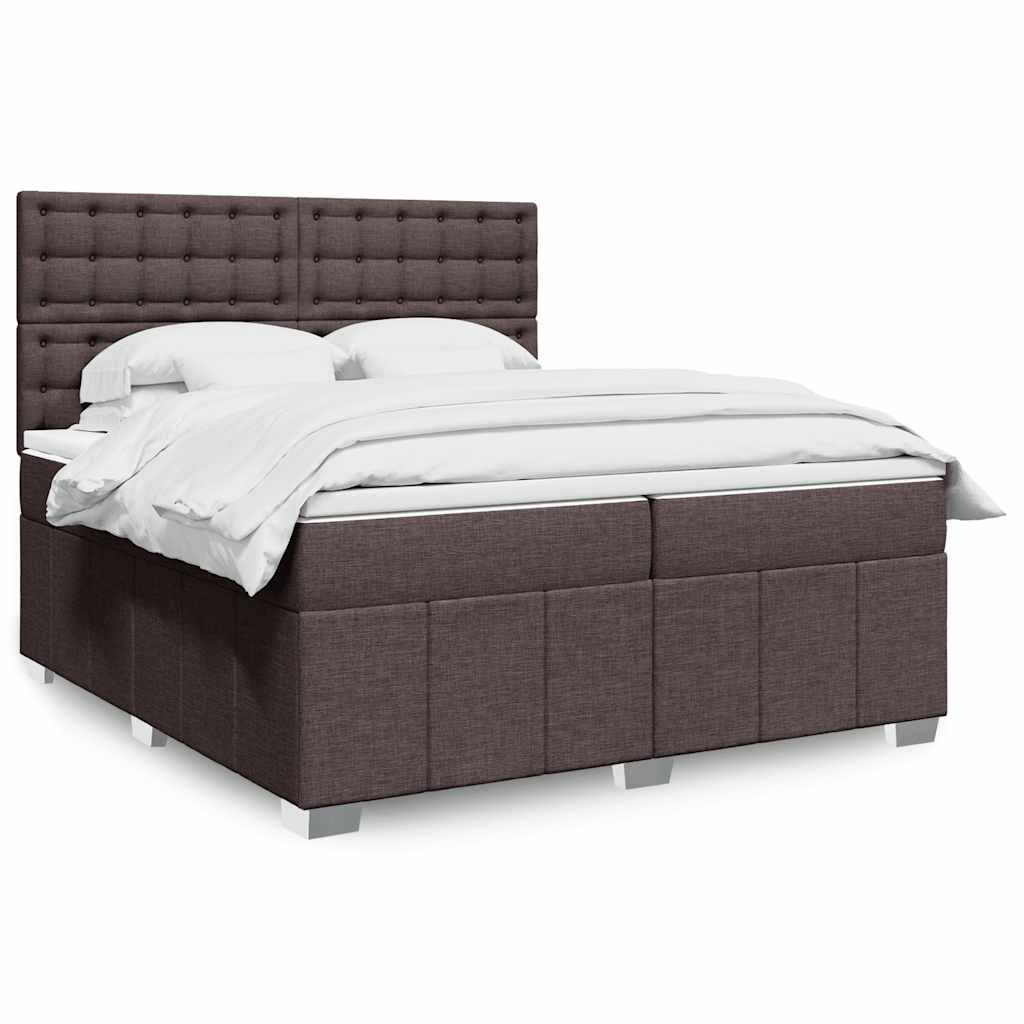 Sommier À Lattes De Lit Avec Matelas Marron Foncé