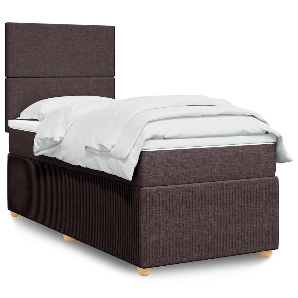 Sommier À Lattes De Lit Avec Matelas Marron Foncé
