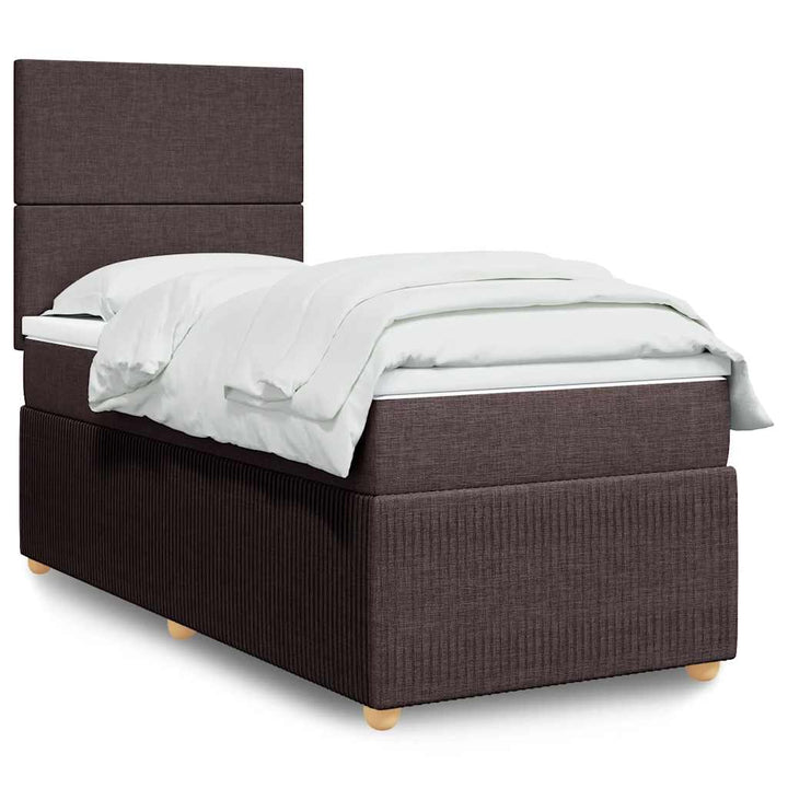 Sommier À Lattes De Lit Avec Matelas Marron Foncé