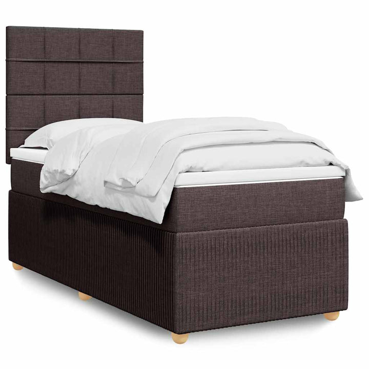 Sommier À Lattes De Lit Avec Matelas Marron Foncé