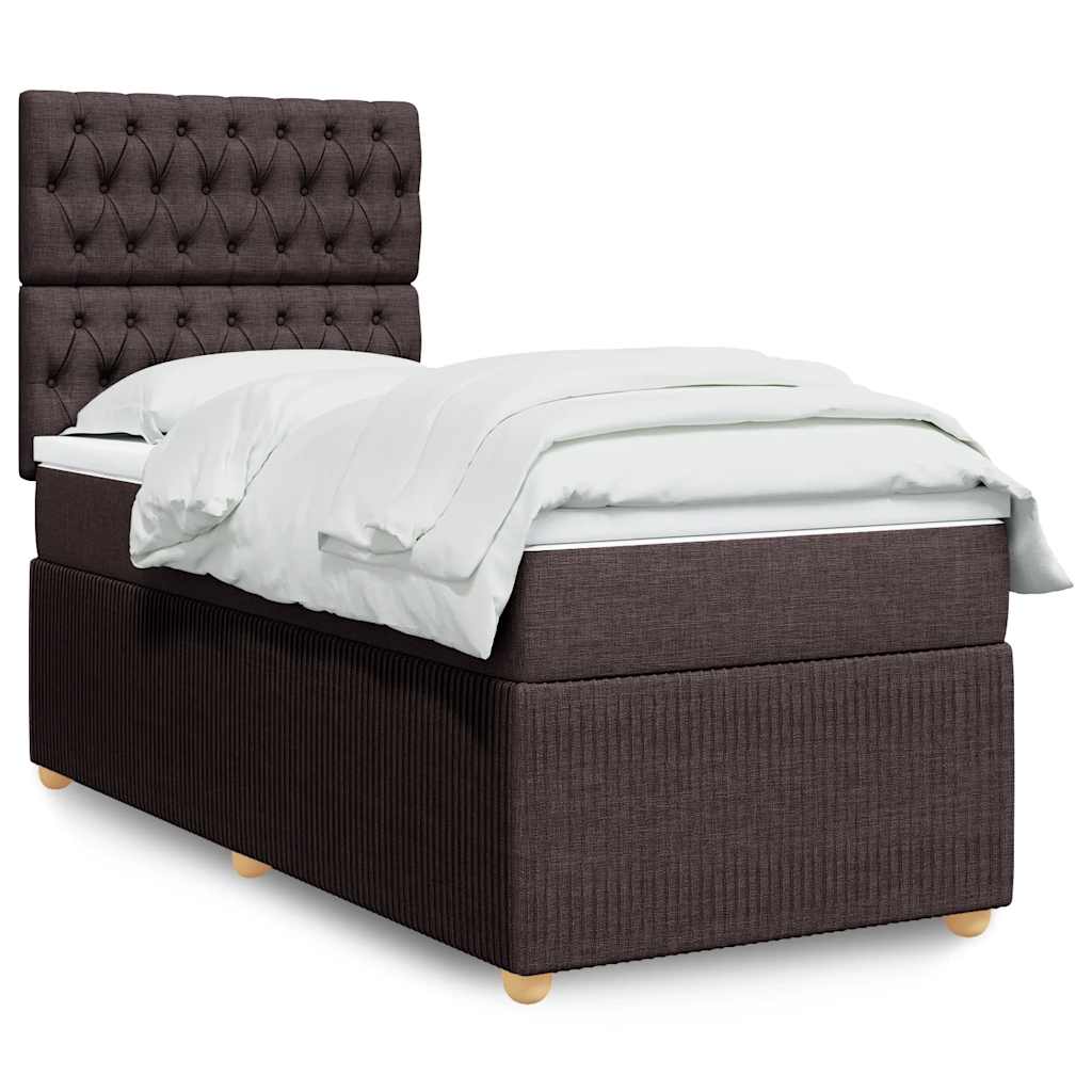 Sommier À Lattes De Lit Avec Matelas Marron Foncé