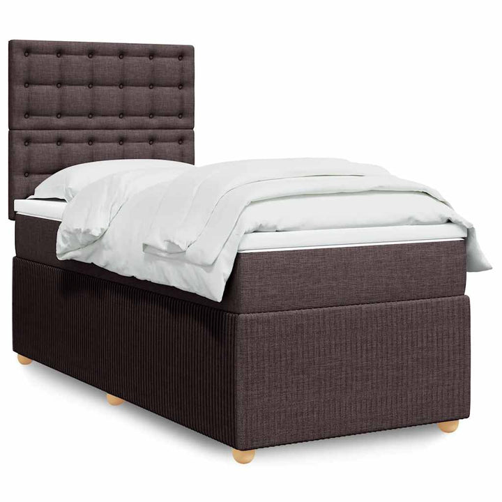 Sommier À Lattes De Lit Avec Matelas Marron Foncé