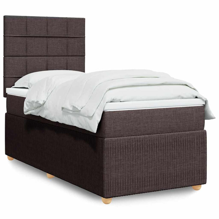 Sommier À Lattes De Lit Avec Matelas Marron Foncé