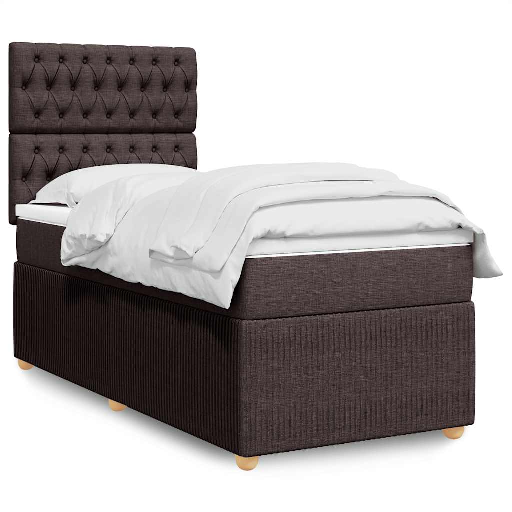 Sommier À Lattes De Lit Avec Matelas Marron Foncé