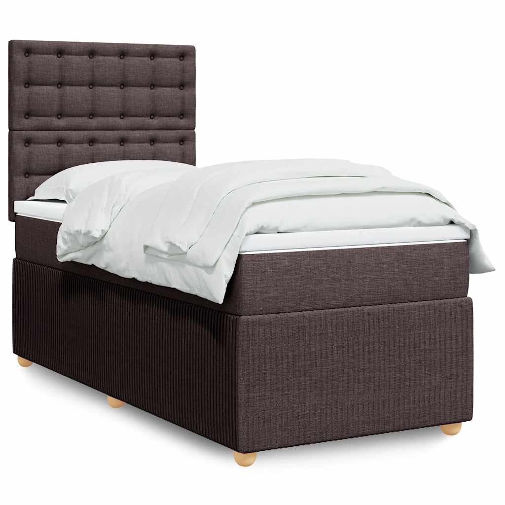 Sommier À Lattes De Lit Avec Matelas Marron Foncé