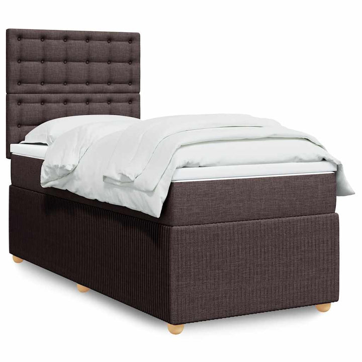 Sommier À Lattes De Lit Avec Matelas Marron Foncé