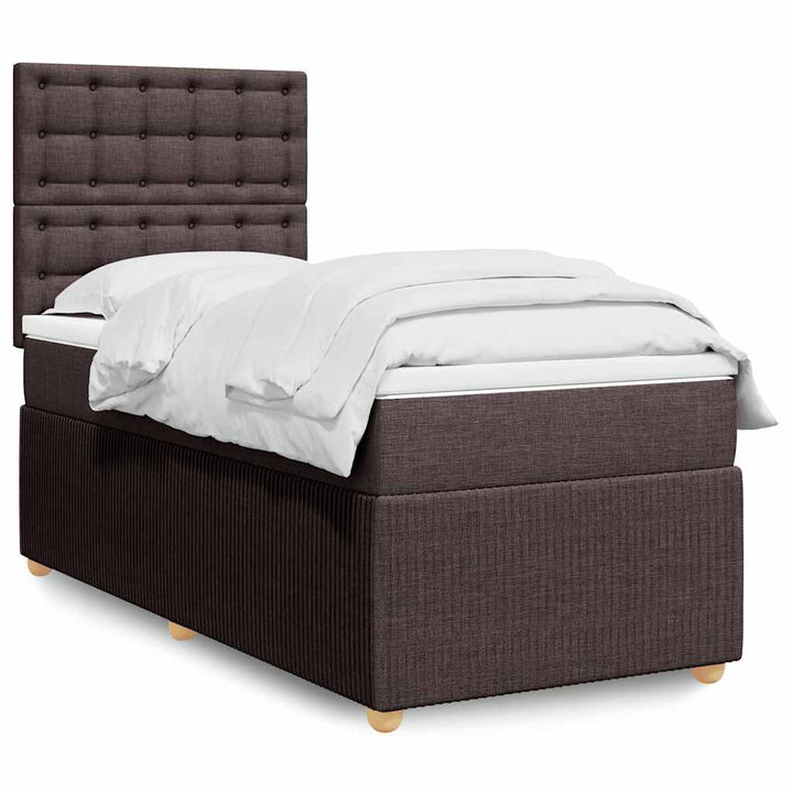 Sommier À Lattes De Lit Avec Matelas Marron Foncé