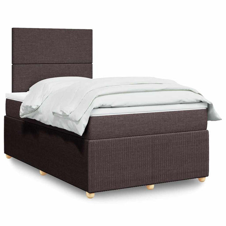 Sommier À Lattes De Lit Avec Matelas Marron Foncé