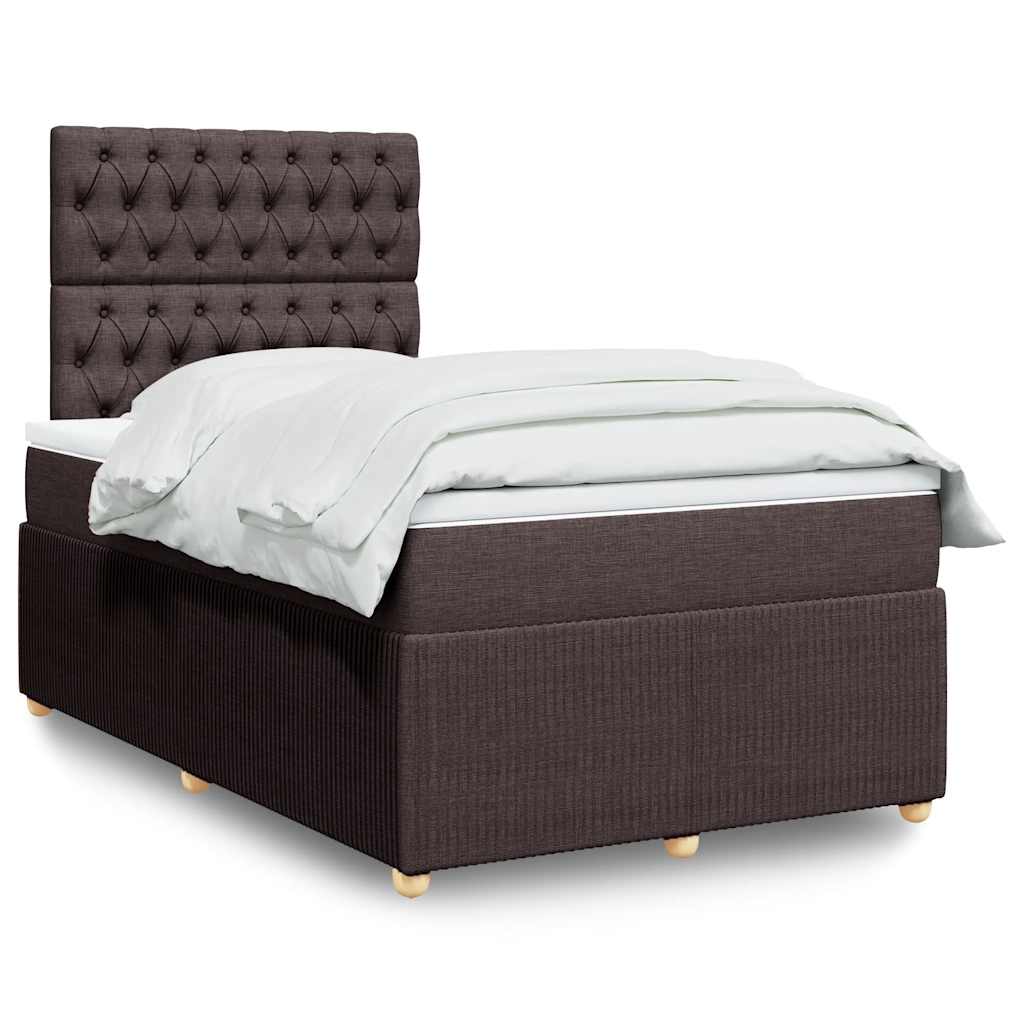 Sommier À Lattes De Lit Avec Matelas Marron Foncé
