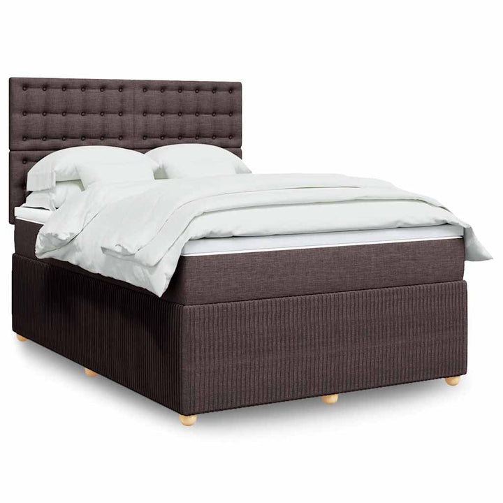 Sommier À Lattes De Lit Avec Matelas Marron Foncé