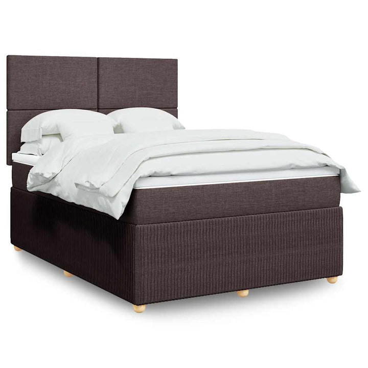 Sommier À Lattes De Lit Avec Matelas Marron Foncé