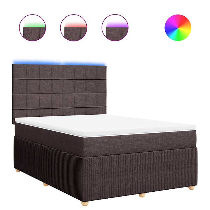 Sommier À Lattes De Lit Avec Matelas Marron Foncé