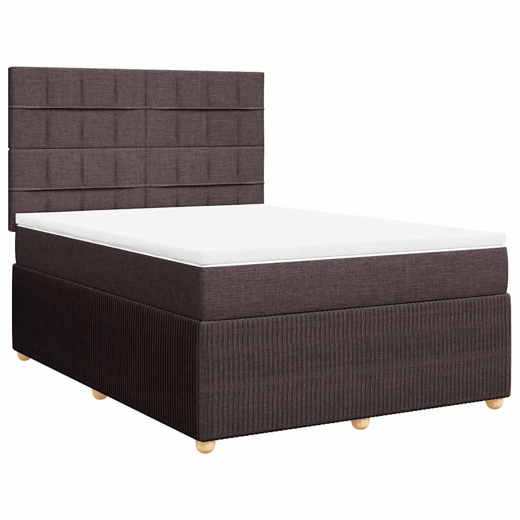 Sommier À Lattes De Lit Avec Matelas Marron Foncé