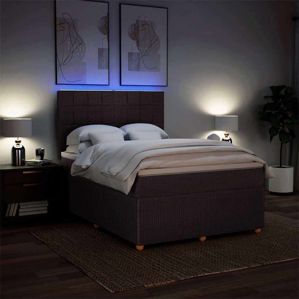 Sommier À Lattes De Lit Avec Matelas Marron Foncé