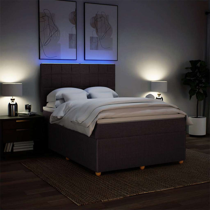 Sommier À Lattes De Lit Avec Matelas Marron Foncé