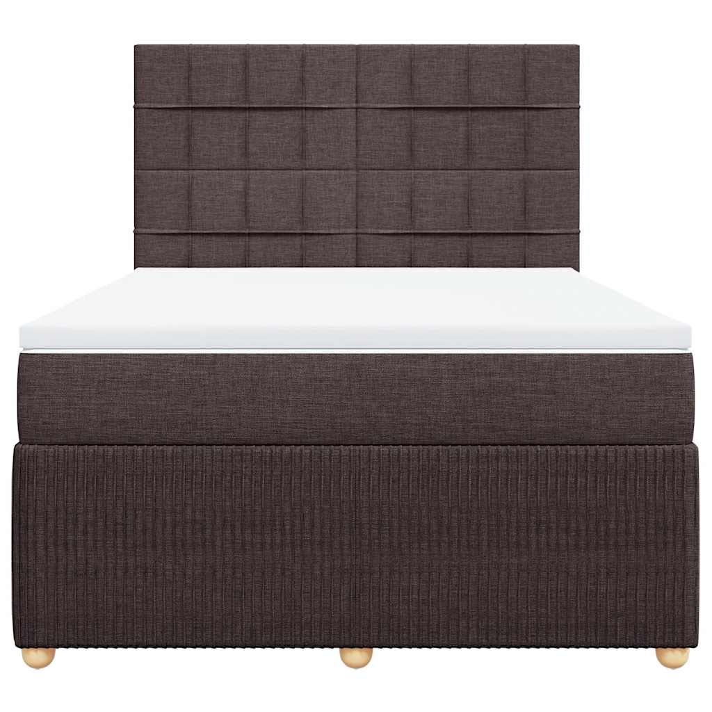 Sommier À Lattes De Lit Avec Matelas Marron Foncé