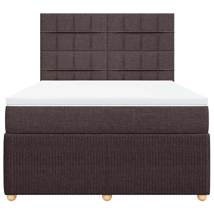Sommier À Lattes De Lit Avec Matelas Marron Foncé