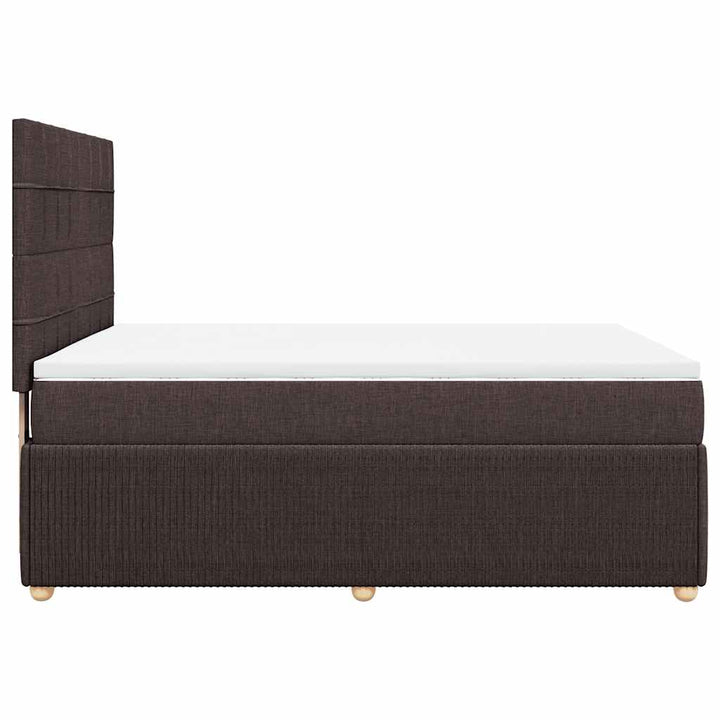 Sommier À Lattes De Lit Avec Matelas Marron Foncé