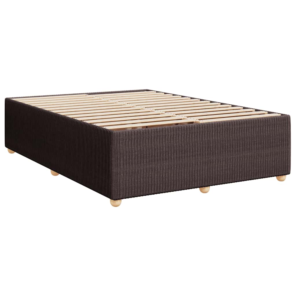 Sommier À Lattes De Lit Avec Matelas Marron Foncé