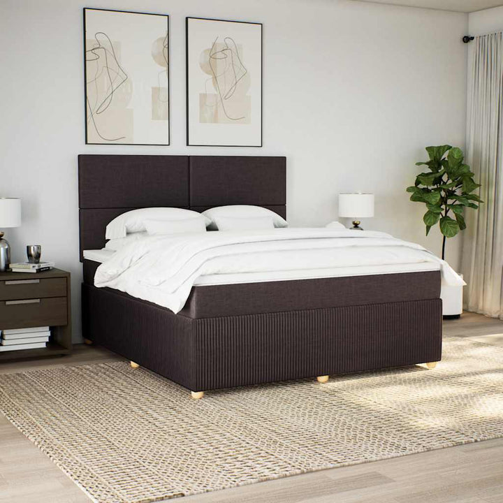 Sommier À Lattes De Lit Avec Matelas Marron Foncé