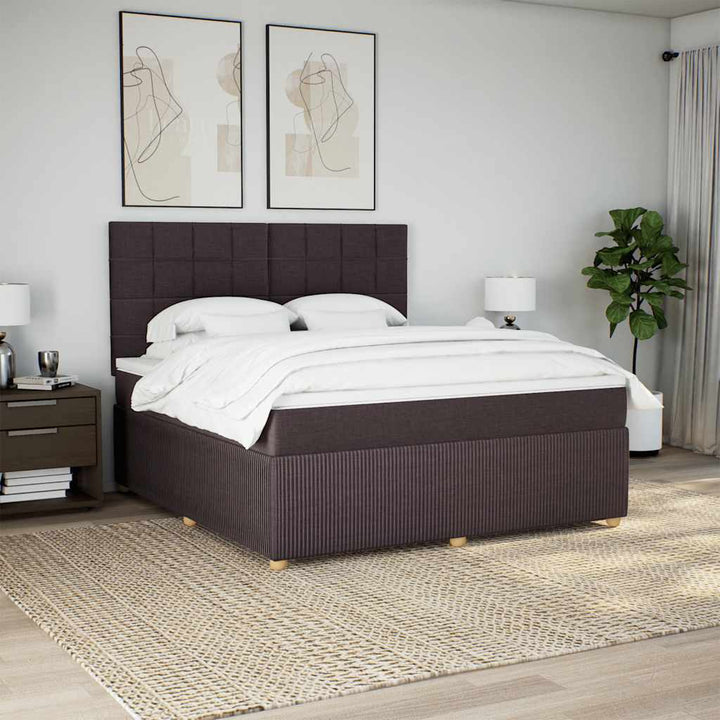 Sommier À Lattes De Lit Avec Matelas Marron Foncé