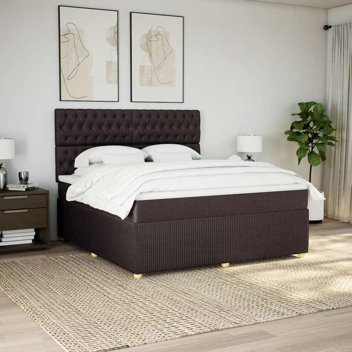 Sommier À Lattes De Lit Avec Matelas Marron Foncé
