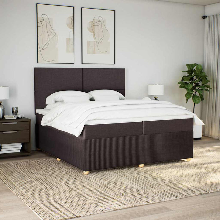Sommier À Lattes De Lit Avec Matelas Marron Foncé