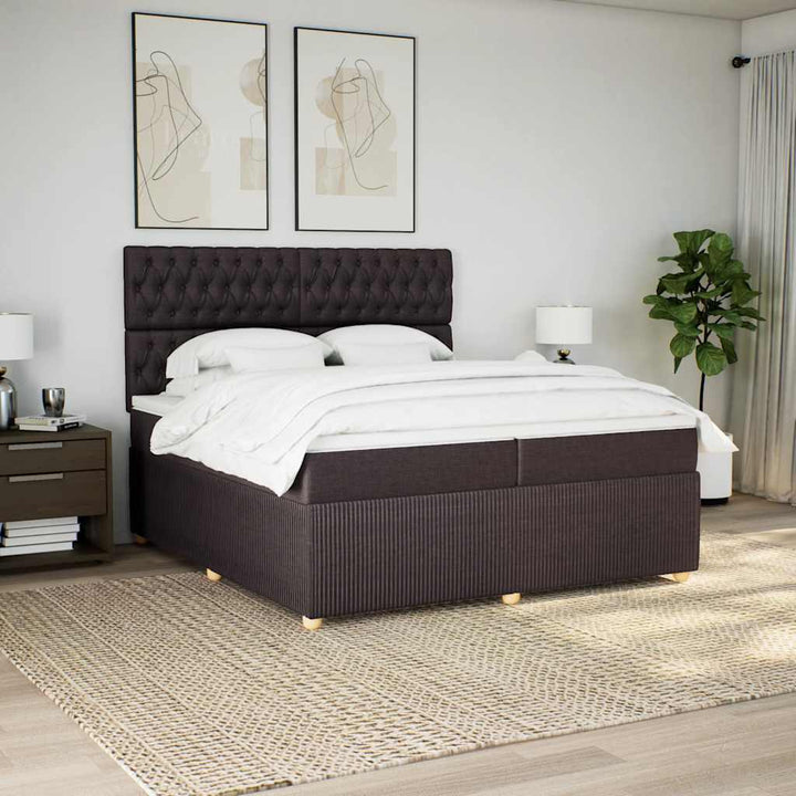 Sommier À Lattes De Lit Avec Matelas Marron Foncé