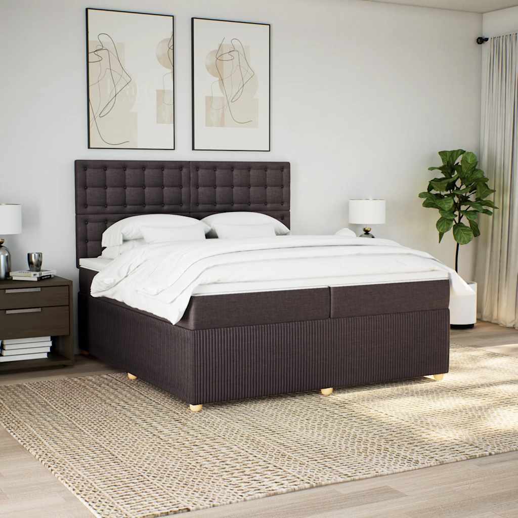 Sommier À Lattes De Lit Avec Matelas Marron Foncé