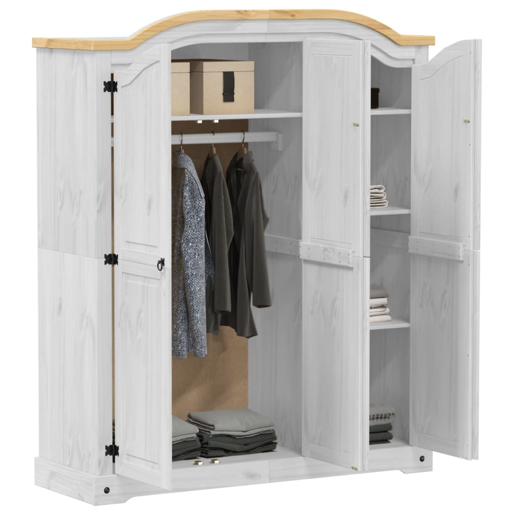 Garde-Robe Corona 151,5X52X186 Cm Bois De Pin Massif