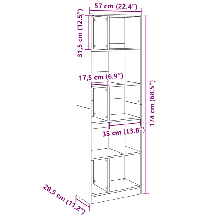 Bibliothèque 57X28,5X Bois D'ingénierie