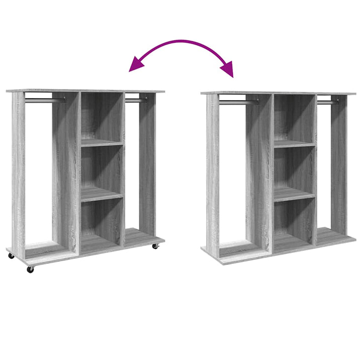 Garde-Robe Avec Roues 102X38X110 Cm Bois Ingénierie