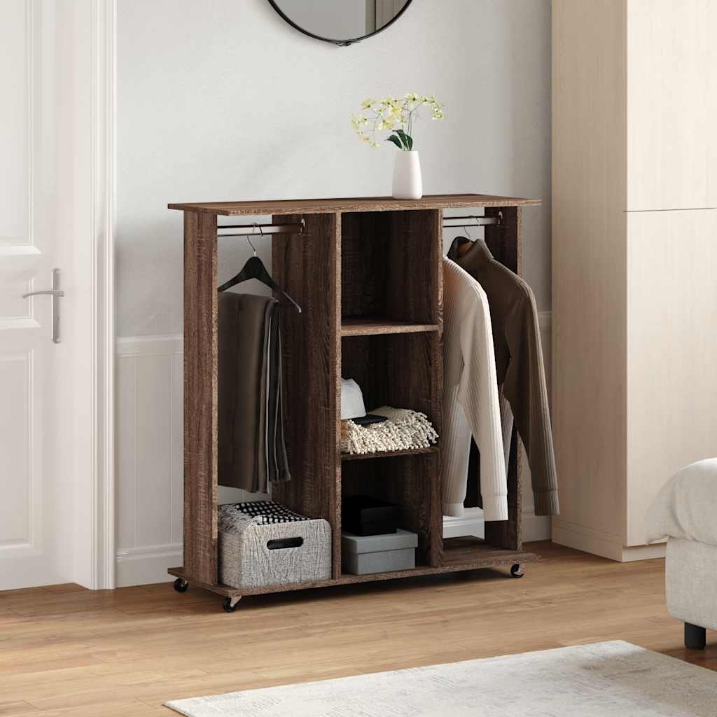 Garde-Robe Avec Roues 102X38X110Cm Bois Ingénierie