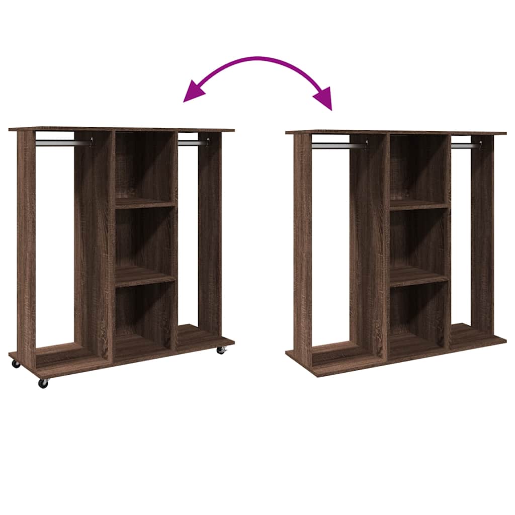 Garde-Robe Avec Roues 102X38X110Cm Bois Ingénierie