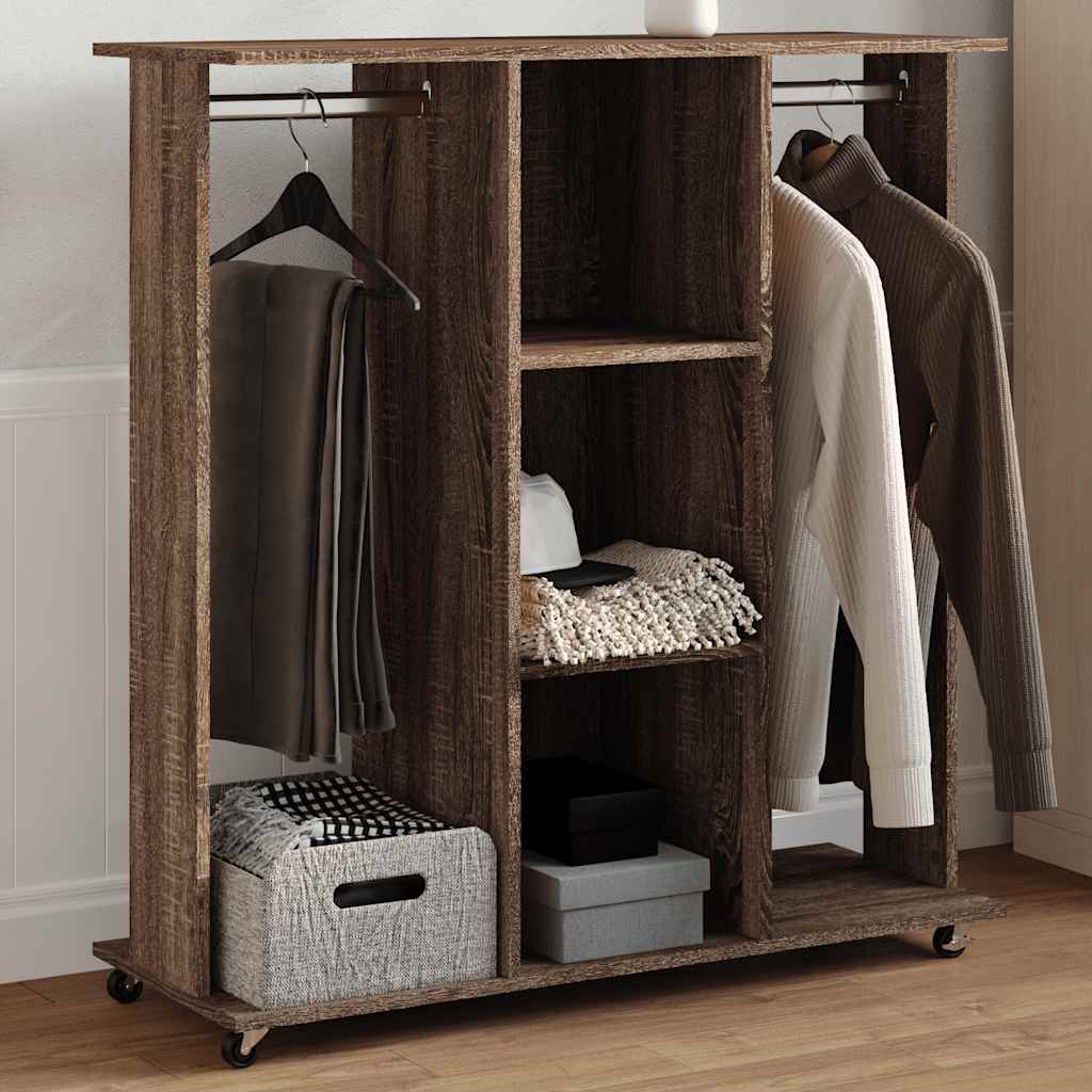 Garde-Robe Avec Roues 102X38X110Cm Bois Ingénierie
