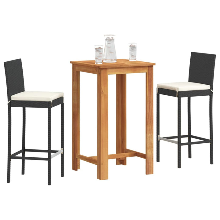 Ensemble De Bar De Jardin 5 Pcs Bois Massif Acacia Rotin