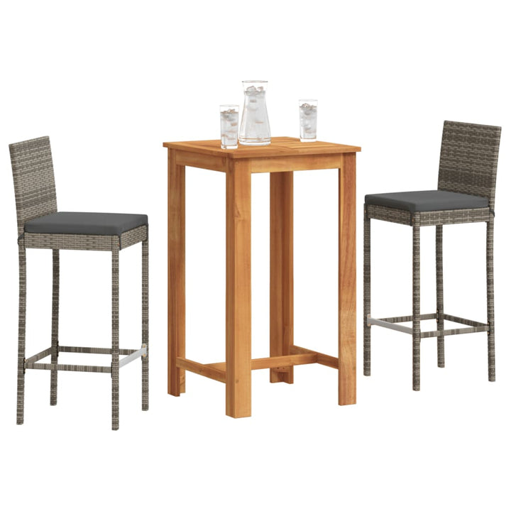 Ensemble De Bar De Jardin 5 Pcs Bois Massif Acacia Rotin