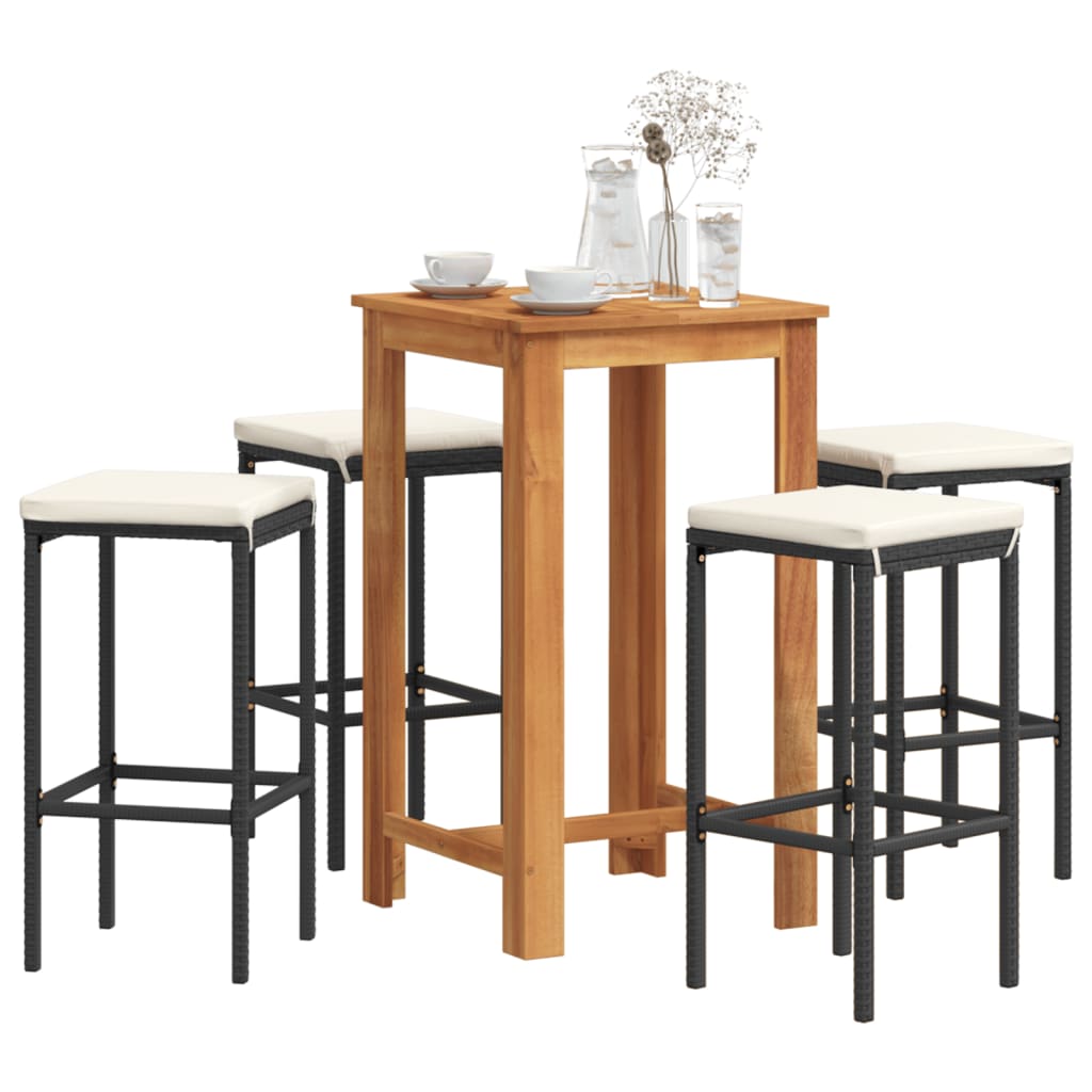 Ensemble De Bar De Jardin 3 Pcs Bois Massif Acacia Rotin