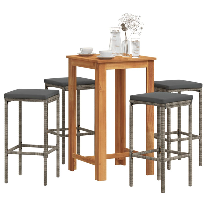 Ensemble De Bar De Jardin 3 Pcs Bois Massif Acacia Rotin