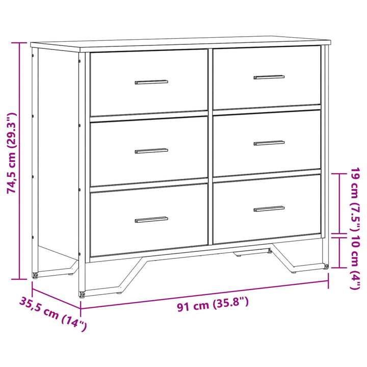 Commode 91X35,5X74,5 Cm Bois D'ingénierie