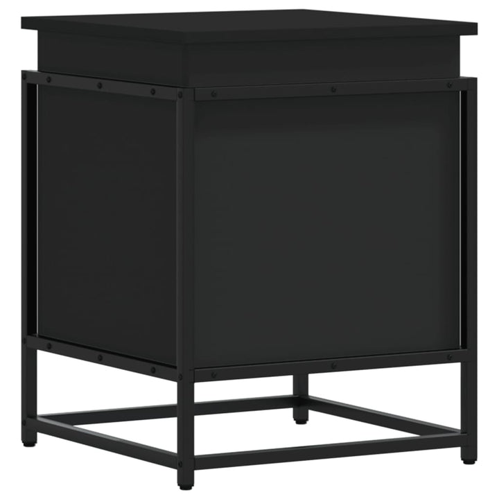 Boîte De Rangement Avec Couvercle Bois D'ingénierie Noir
