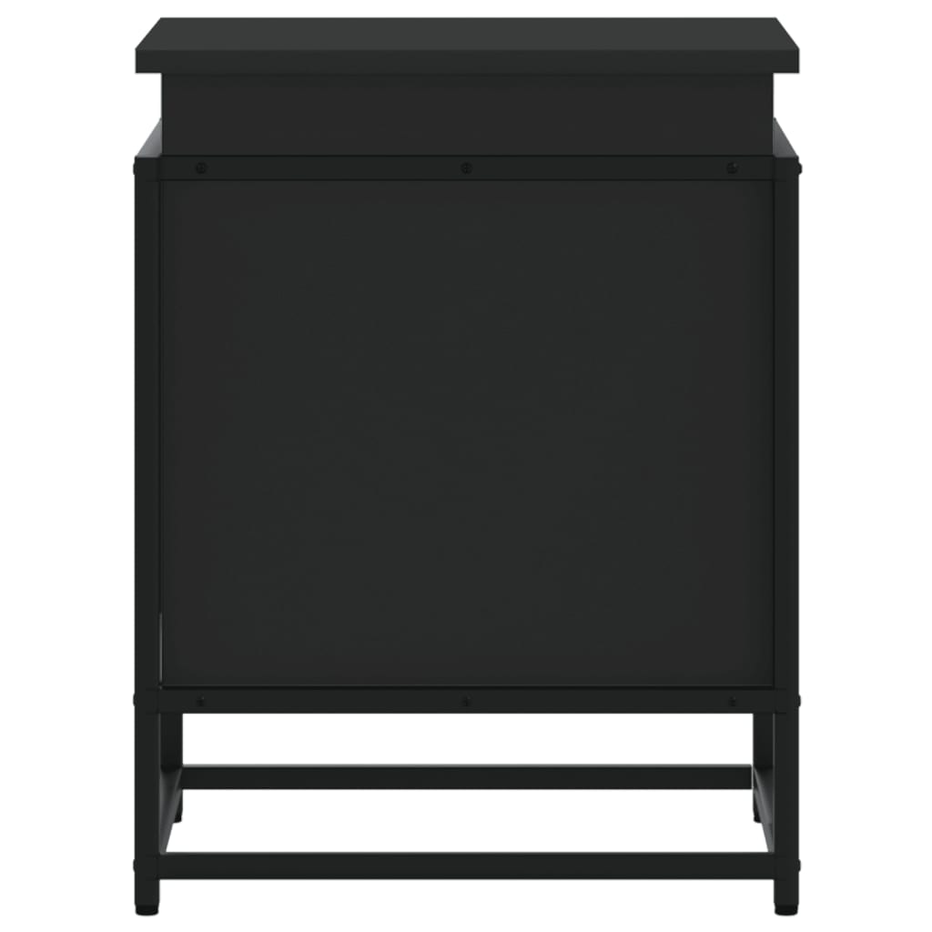Boîte De Rangement Avec Couvercle Bois D'ingénierie Noir