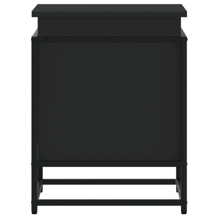 Boîte De Rangement Avec Couvercle Bois D'ingénierie Noir