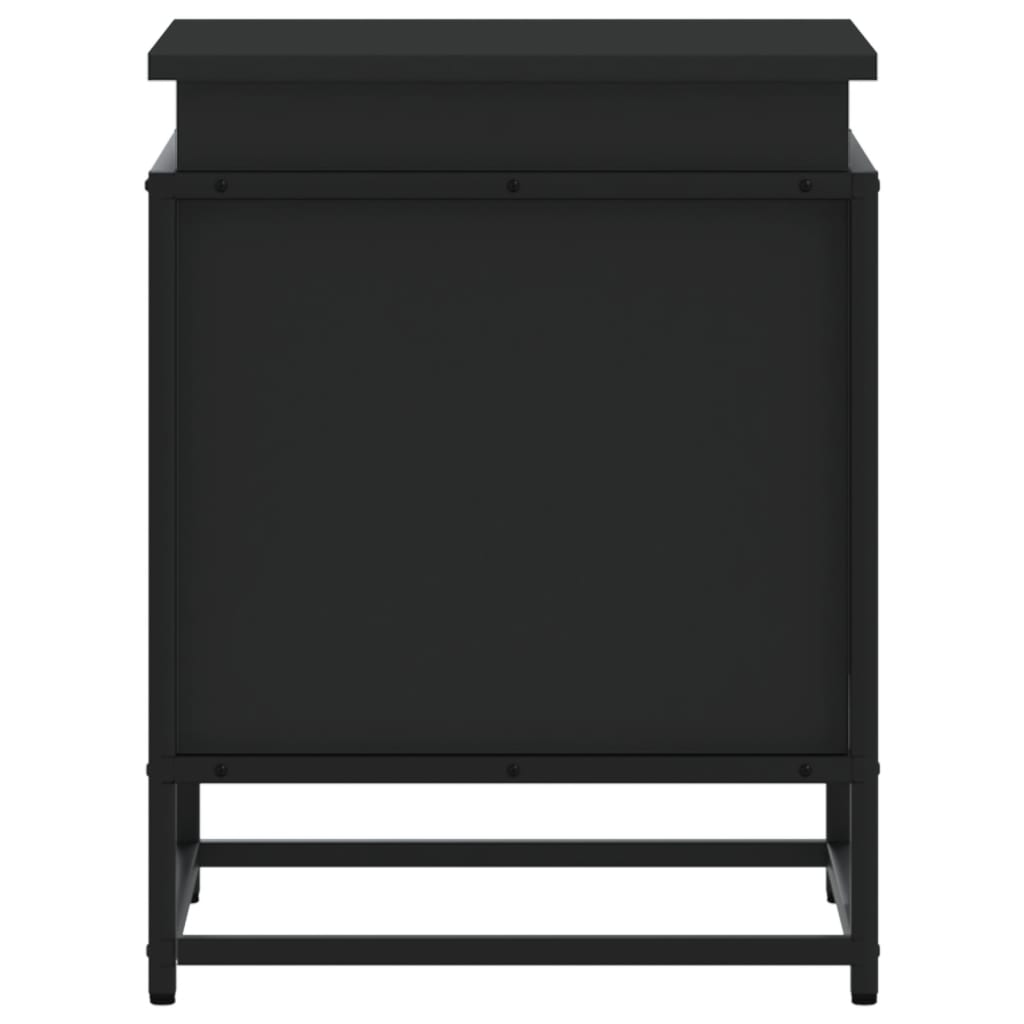 Boîte De Rangement Avec Couvercle Bois D'ingénierie Noir