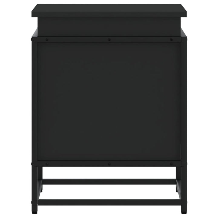 Boîte De Rangement Avec Couvercle Bois D'ingénierie Noir