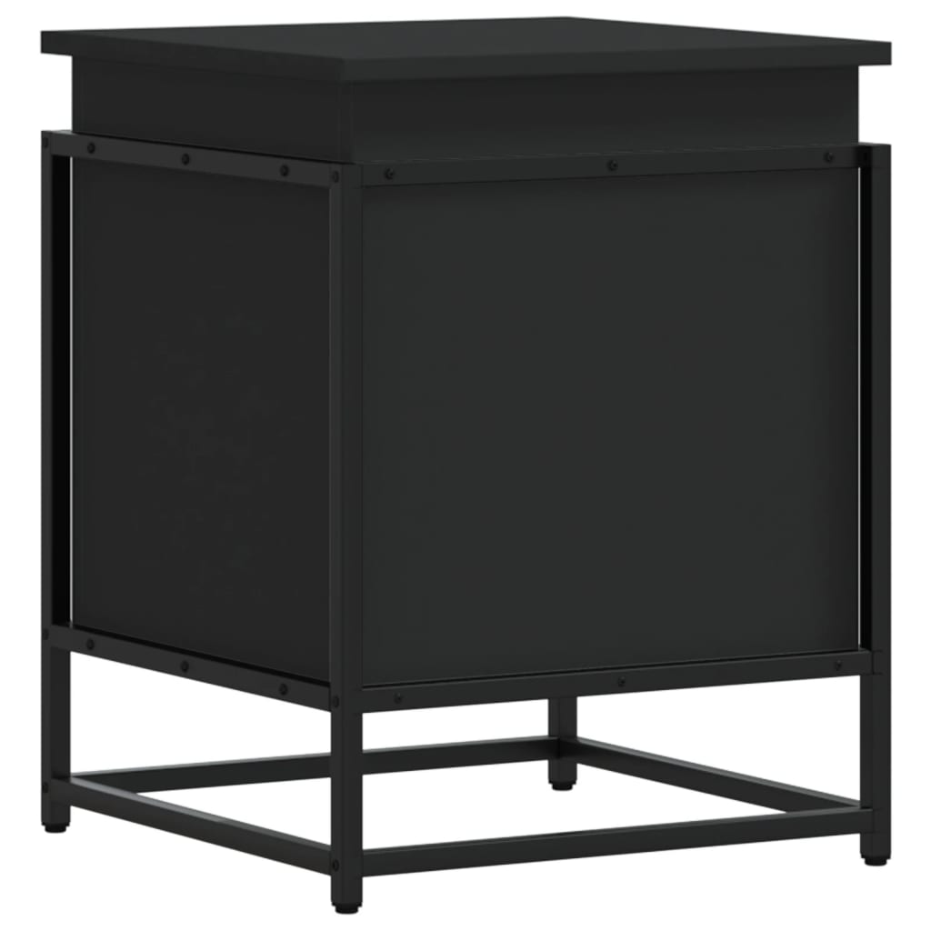 Boîte De Rangement Avec Couvercle Bois D'ingénierie Noir