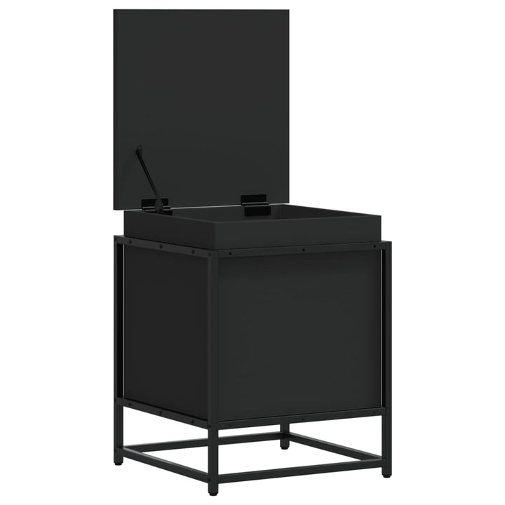 Boîte De Rangement Avec Couvercle Bois D'ingénierie Noir